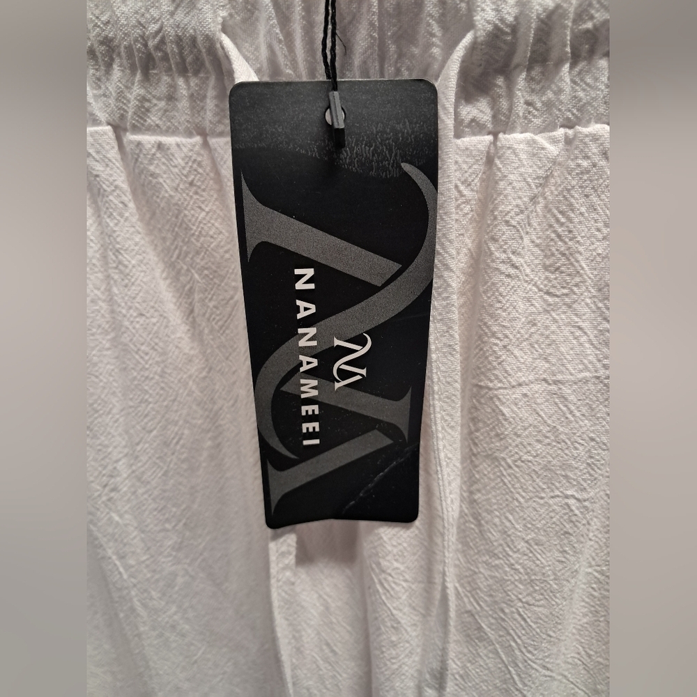 Linen/Cotton Blend Drawstring Lounge Pants Size M - Picture 5 of 5